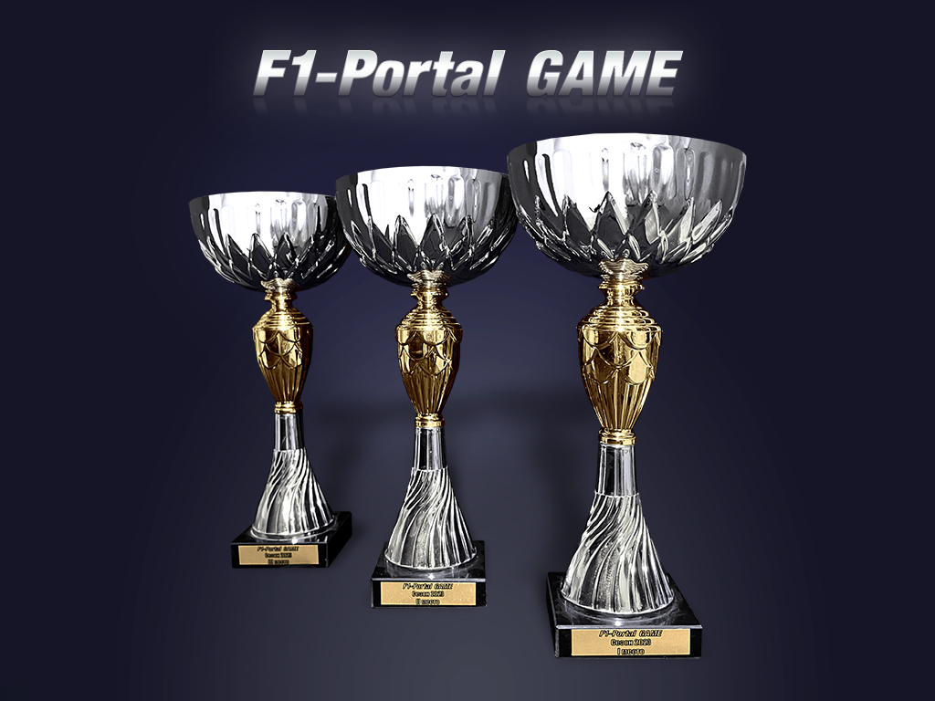 Кубки призёров игры-прогноза F1-Portal Game 2023